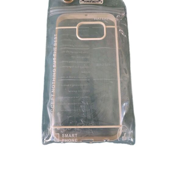 Samsung Protective Cover For Samsung Galaxy S6 Edge - Clear Beige Rim New Sealed - Picture 1 of 6